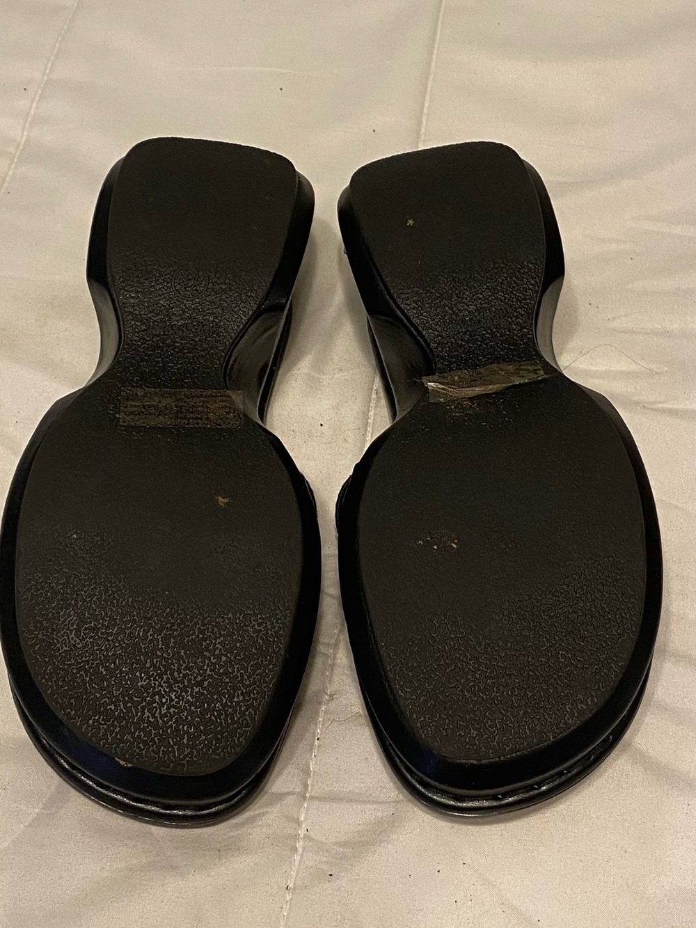 Black Platform Wedge Sandals with Stitch Detail - Picture 3 of 3